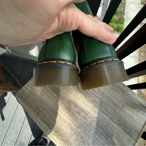 Dr. Martens 1460 Green Leather Boots - Picture 4 of 5